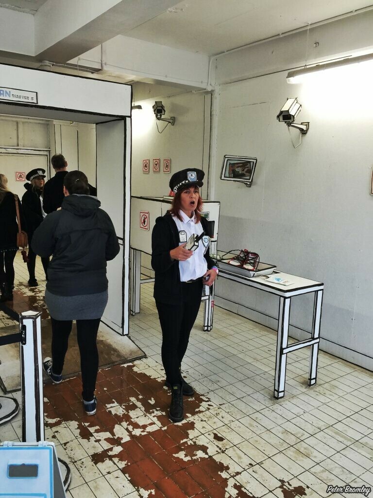 Dismaland Employees making harrassing guests at the entrance